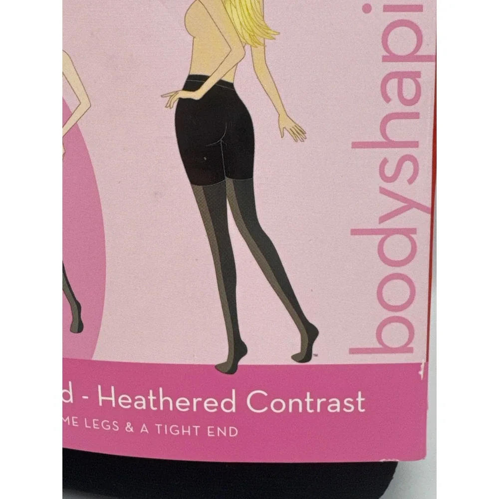 SPANX Tight-End Tights Patterned Heathered Contrast Bodyshaping Black Size A New
